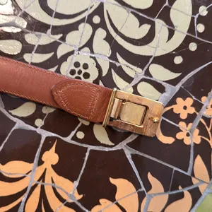 JAGUAR BY REGENT WOMEN’S Brown Leather Belt with Gold Buckle Sz: 31” thumbnail 4