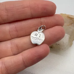Vintage Shube Dakota West Sterling Silver #1 Teacher Apple Charm 2.5g 925 thumbnail 6