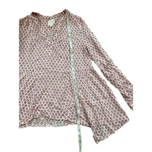 Maeve Anthropologie‎ Pink Medallion Sharkbite Hem Tunic Top Sz 0 thumbnail 8
