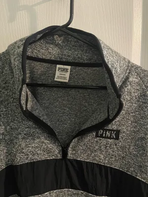 Victoria's Secret PINK Quarter-Zip Pullover Grey thumbnail 3