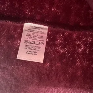 Loft Size Large Sweater Red Fleece Pullover 1/4 Snap Long‎ Sleeve Outerwear NWT thumbnail 5