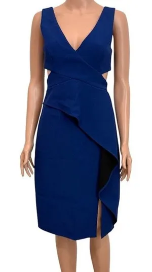 BCBGMaxAzria 02 Riya cutout peplum v neck cocktail dress D2 3586 thumbnail 1
