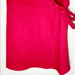J Crew Factory red textured knit wrap dress sz S thumbnail 7