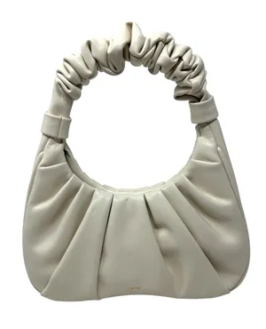 JW PEI Gabbi Ruched Hobo Handbag Ivory Vegan Leather Croissant Shoulder Bag thumbnail 1