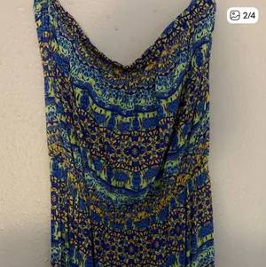 Multicolor Patterned Strapless Maxi Dress Multiple thumbnail 3