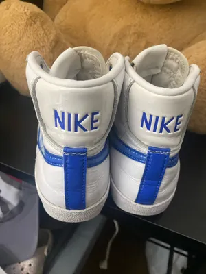 NIKE BLAZER MID 77 WHITE-HYPER BLUE "AIRBRUSH" Womens 5.5 thumbnail 3