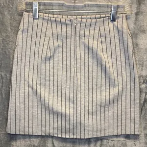 2131 | Altar'd State Pinstripe Stretch Mini Skirt Grey Women Size S thumbnail 2
