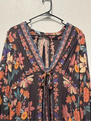 Free People Violet Hill Floral Tunic Mini Dress Size 10 NWOT thumbnail 4