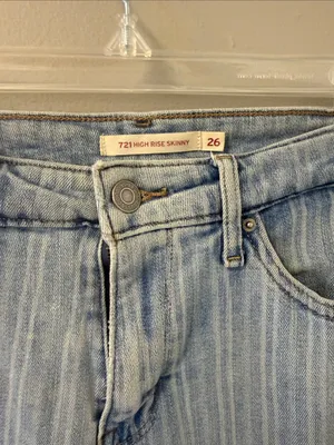 Levi's 721 High Rise Skinny Striped Women's Jeans in sapphire stripe 26 thumbnail 4