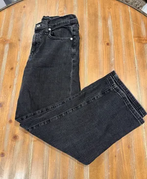 Banana Republic Premium Denim High Rise Wide Leg Crop Jean Women's US 25 Black thumbnail 1