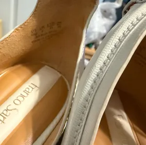 Franco Sarto White Leather Heeled Sandals Women's SZ 10 thumbnail 6