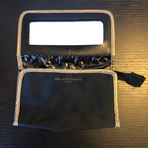 Vintage Balenciaga Makeup Bag Small Cosmetic Pouch with Mirror thumbnail 8