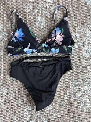 O'Neill Black Floral Bikini Set with Pink and Blue Accents thumbnail 2