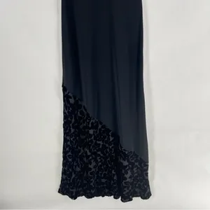 Laura Ashley Black Silk Blend Burnout Velvet‎ Hem Spaghetti Strap Maxi Dress thumbnail 10