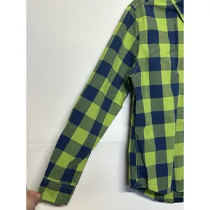Aeropostale M Green Navy Plaid Shirt Women’s Button Down Long Sleeve Casual thumbnail 2