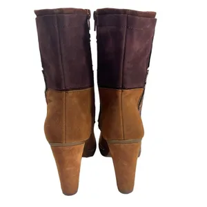 Muk Luks Nola brown:suede vegan boho patchwork heeled boots thumbnail 14