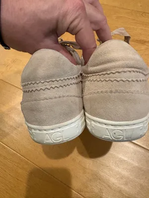 AGL Italy suede tennis shoes beige water resistant sz 39 9 thumbnail 5