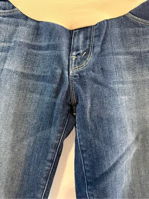 Mother Dark Blue Maternity Jeans with Beige Waistband Size 26 thumbnail 2