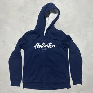 Hollister Surf Crew Hoodie Women's M Blue Embroidered Y2K Fleece Lined Full Zip thumbnail 1