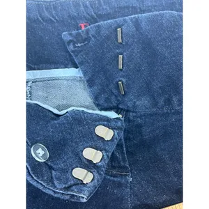 ELLE Dark‎ Wash Women Jeans Trousers Wide Flare Leg Cropped Low Rise Size 4 thumbnail 6