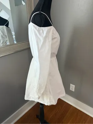 superdown x Revolve Leia Off Shoulder White V Neck Cotton Mini Dress XS thumbnail 5