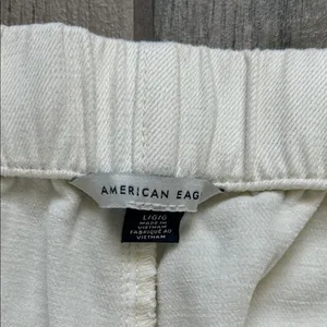 American Eagle Outfitters Women's Cream Wide-Leg Drawstring pants thumbnail 2
