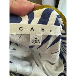 CAbi Womens Skirt Sz 0 Lombard Blue‎ White Geo Swirl Pockets A-Line thumbnail 8
