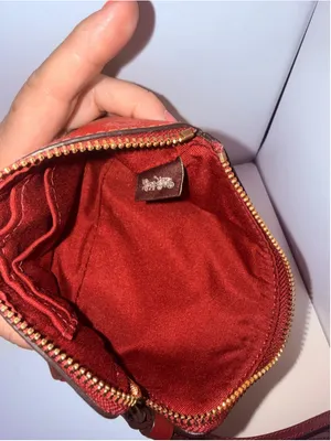 Coach Horse & Carriage Print Corner Zip Wristlet – Red thumbnail 5