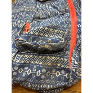 KAVU Rope Sling Bag Womens Blue White Aztec Pattern Canvas Crossbody Backpack thumbnail 2