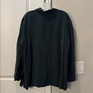 Bryn Walker Long Sleeve Button Up Jacket Size L Black Tencel Pockets Lagenlook thumbnail 9