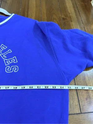 Hollister Los Angeles Varsity Sweatshirt Blue V-Neck Pullover Size L Oversized thumbnail 4