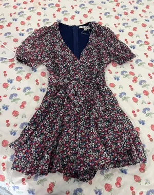 Floral Mini Sleeve Romper Multi thumbnail 1