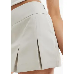 Miss Selfridge Pleated Mini Skort STONE NWT Size 4 thumbnail 4