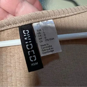 Divided H&M Women's Size Large Cropped Knit Top Cardigan Beige Ribbed Tie Front‎ thumbnail 9