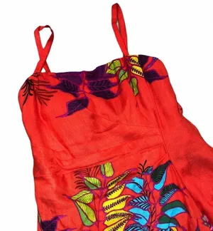 Nanette Lepore size 2 red floral silk blend dress thumbnail 1