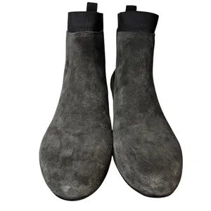 Nurture Ankle Boots Womens 10M Grey Suede Low Wedge‎ Chelsea Pull On Comfort thumbnail 3