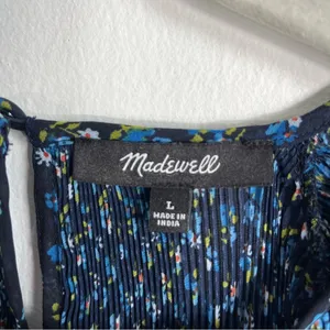 Madewell Crinkle Georgette Mini Dress in Floral Blue Large thumbnail 8