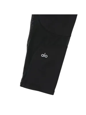 ALO Mesh Side Panels Crop Black Leggings XS S thumbnail 6