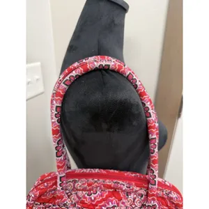 Vintage Vera Bradley Frankly Scarlett Bowler Bag Shoulder Purse Geometric Floral thumbnail 3