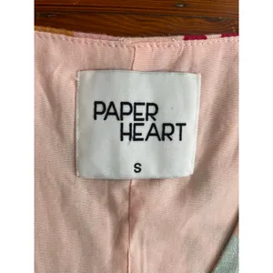 Paper Heart Linen Blend Tie Front Vest Pink Tropical Fruit Print Small thumbnail 6