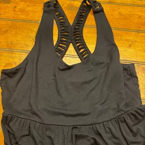 Cynthia Rowley Womens Black Caged Racerback‎ Empire Waist Jersey Sundress Size M thumbnail 2