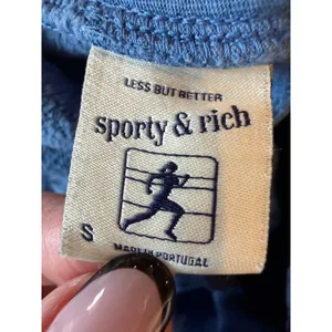 Sporty‎ & Rich Sweatpants Women Small Blue Logo Dip Dye Ombre Joggers Streetwear thumbnail 8