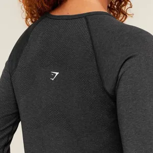 Gymshark Vital Seamless 2.0 Light Long Sleeve Top Black Small NWT thumbnail 4