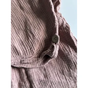 VICI Womens Dusty Rose Pink Textured Gauze Button Front Romper S/M Short Sleeve thumbnail 3