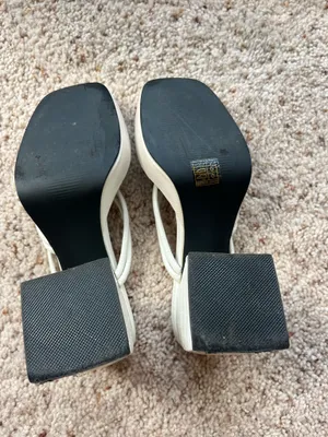 White strappy block heels Size 7 thumbnail 4