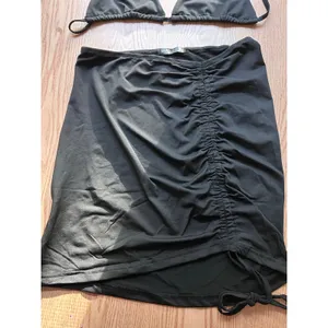 New AMI 2Pc String Bikini👙Top & Skirt Cover up Sarong Black fit Medium Large XL thumbnail 8