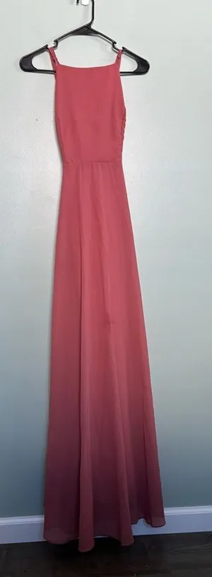 Lulus Dress Medium Mythical Kind of Love Maxi Dress Dusty Pink Cross Back Sz L thumbnail 1