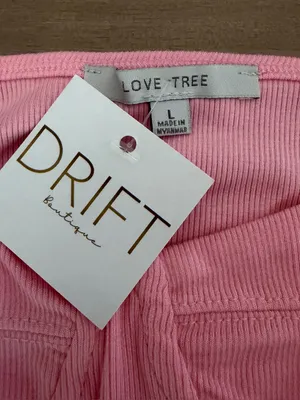 Love Tree Pink Bustier Corset Crop Top Ribbed Cami NWT Size L Y2K thumbnail 4