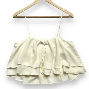 Free People Ivory Tropical Wave Crop Top thumbnail 6