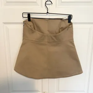 NWT ZARA Tan Khaki Women's tube top tank SMALL thumbnail 2